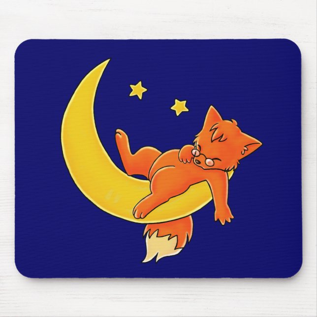 Tapis De Souris Fox somnolent de lune (Devant)