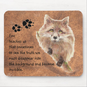 Tapis De Souris Fox, totem animal, guide d'esprit, symbole