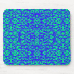 Tapis De Souris Fractage Abstrait En Bleu Et Vert