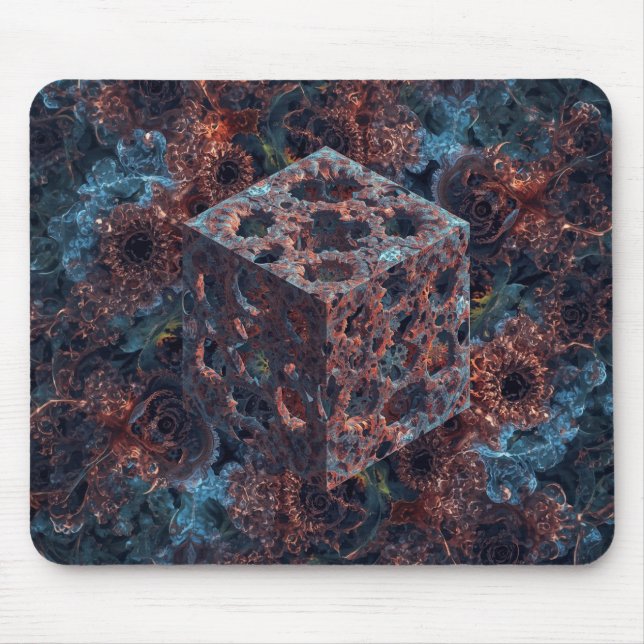 Tapis De Souris Fractal Cube With Mandelbrot Cutout  (Devant)