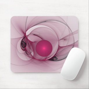 Tapis De Souris Fractal, moderne Berry Abstrait Art rose