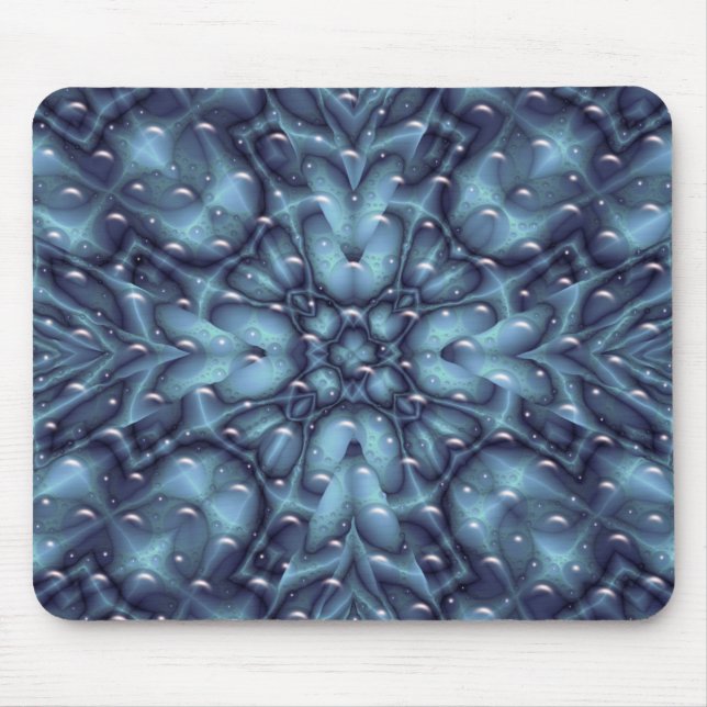 Tapis De Souris fractale abstraite de bleu (Devant)