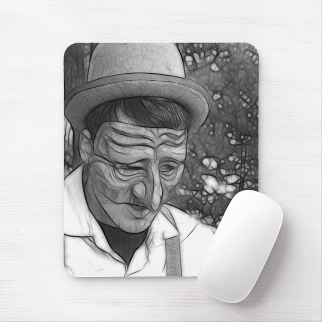 Tapis De Souris Fractale Abstraite d'Homme Triste (Avec souris)