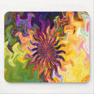 Tapis De Souris Fractale Abstraite Fleur Mousepad