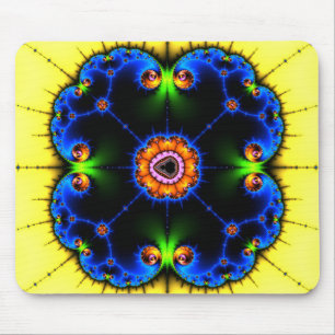 Tapis De Souris Fractale bleue Mousepad de remous