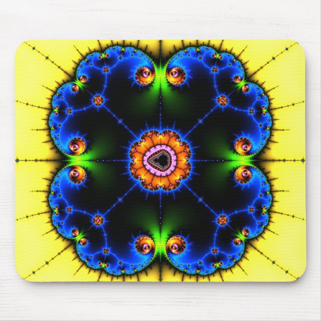 Tapis De Souris Fractale bleue Mousepad de remous (Devant)