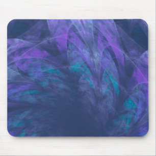 Tapis De Souris Fractale bleue transparente de pétales de Mousepad