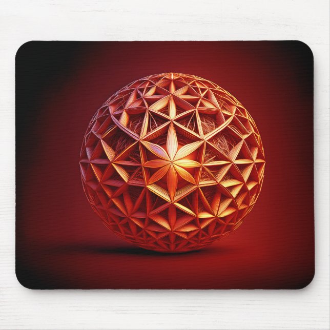 Tapis De Souris Fractale de gasket Sierpinski rouge (Devant)
