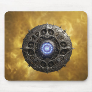 Tapis De Souris Fractale de Julia manipulée sur fond doré