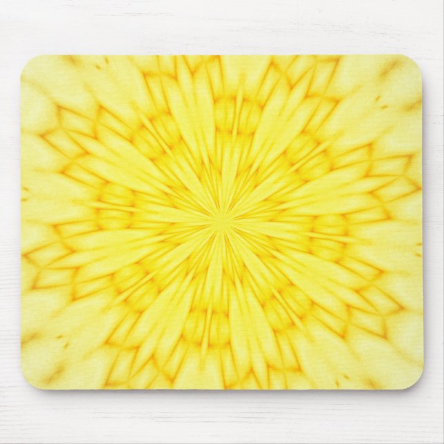 Tapis De Souris Fractale jaune de fleur (Devant)