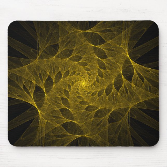 Tapis De Souris Fractale Mousepad en spirale jaune (Devant)