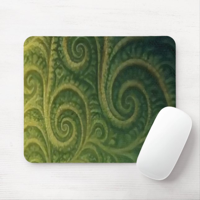 Tapis De Souris Fractale verte (Avec souris)