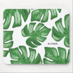 Tapis De Souris Fractionner la feuille Philodendron Tropical Custo<br><div class="desc">Ajoutez une ambiance estivale et tropicale à votre bureau avec cette mousepad personnalisable. Ce carnet tropical présente un philodendron à feuilles cassées. Personnalisez en ajoutant votre nom ou votre texte court.</div>