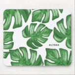 Tapis De Souris Fractionner la feuille Philodendron Tropical Custo<br><div class="desc">Ajoutez une ambiance estivale et tropicale à votre bureau avec cette mousepad personnalisable. Ce carnet tropical présente un philodendron à feuilles cassées. Personnalisez en ajoutant votre nom ou votre texte court.</div>
