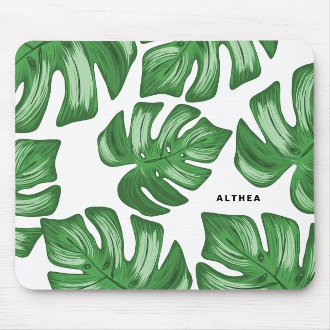 Tapis De Souris Fractionner la feuille Philodendron Tropical Custo (Devant)