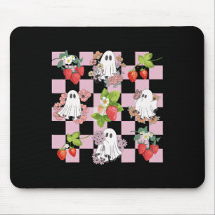 Tapis De Souris Fraise Éffrayante rétro Fantôme Halloween Fantôme