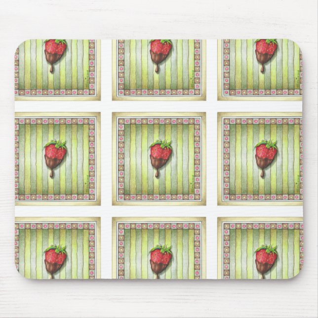 Tapis De Souris FRAISE RECouverte DE CHOCOLAT (Devant)