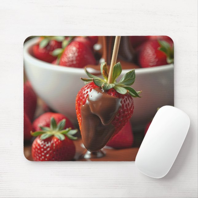 Tapis De Souris Fraise trempée dans le chocolat (Avec souris)