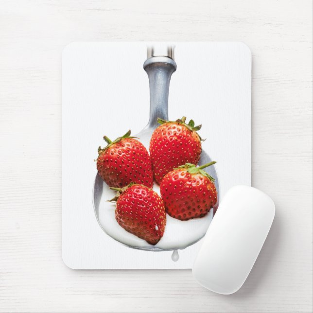 Tapis De Souris Fraises et crème (Avec souris)