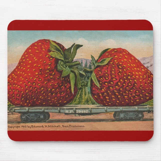 Tapis De Souris Fraises Giant Fruit Antique Fruit Amusant (Devant)