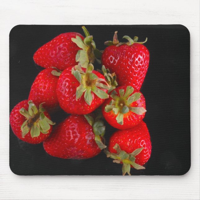 Tapis De Souris Fraises sur Mousepad noir (Devant)
