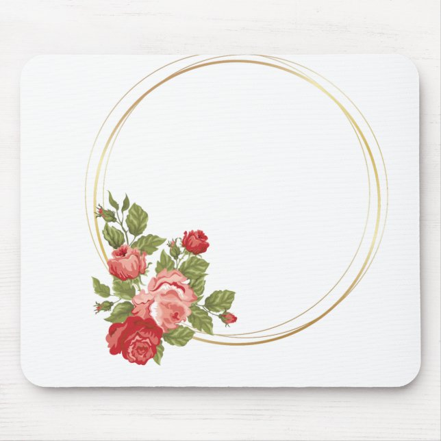 Tapis De Souris Frame circulaire Fleurs Bordure florale 3 (Devant)