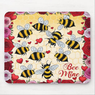 Tapis De Souris Frame d'amour Floral de la mine d'abeilles