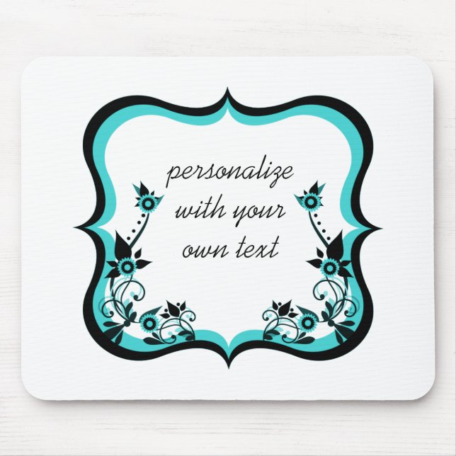Tapis De Souris Frame Floral Sassy Mousepad, Turquoise (Devant)