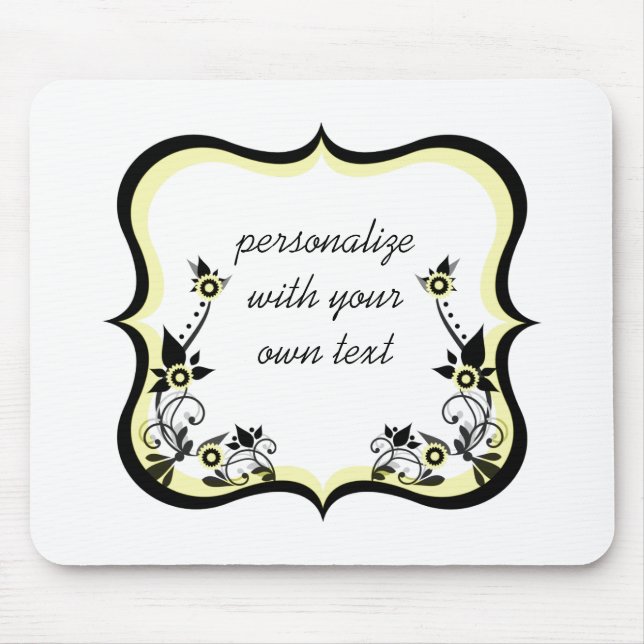 Tapis De Souris Frame Sassal Floral Mousepad, Jaune Clair (Devant)