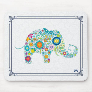 Tapis de bain Souris d'éléphant et bulle souffleur - illustration