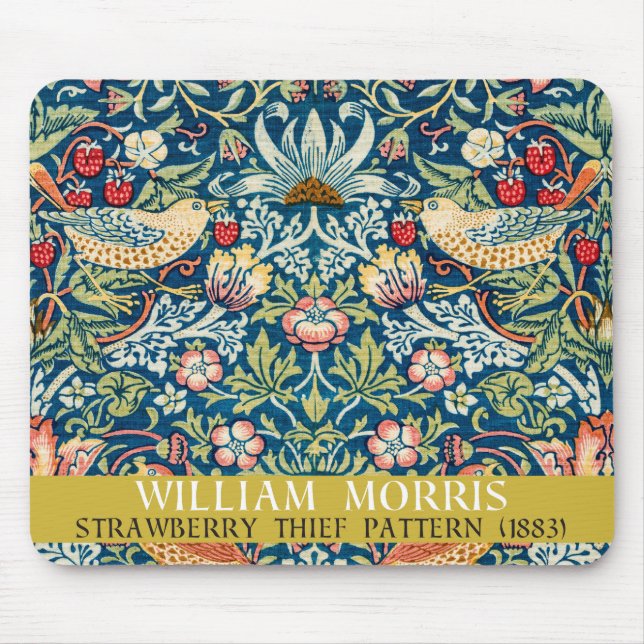 Tapis De Souris Frameur de fraises - Conception de William Morris (Devant)