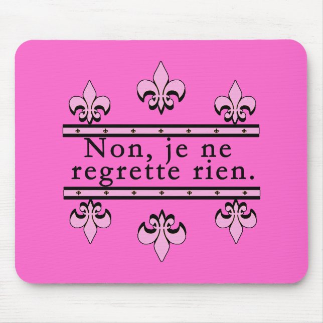Tapis De Souris Français aucuns produits de regrets (Devant)