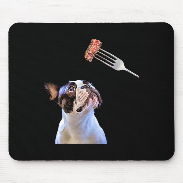 Tapis De Souris Français Bulldog Cartogramme Filtre Steak Diner Fu (Devant)