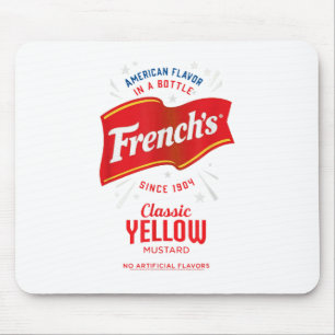 Tapis De Souris Français Clic Mustard Jaune Étiquette Costume de n