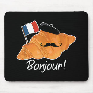 Tapis De Souris Français Croissant Lover France Drapeau Francophil
