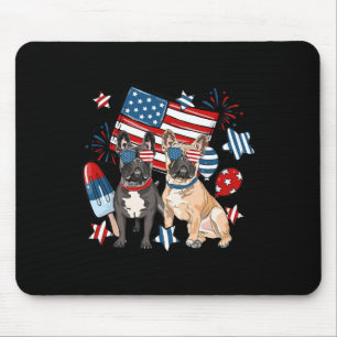 Tapis De Souris Français Patriotique Bulldog 4 juillet Usa