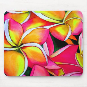 Tapis De Souris Frangipani flower watercolor Plumeria painting