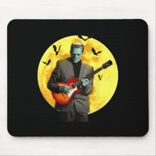 Tapis De Souris Frankenguitar Joue à la guitare électrique Hallowe