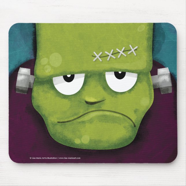 Tapis De Souris Frankenstein grincheux Halloween Mousepads (Devant)