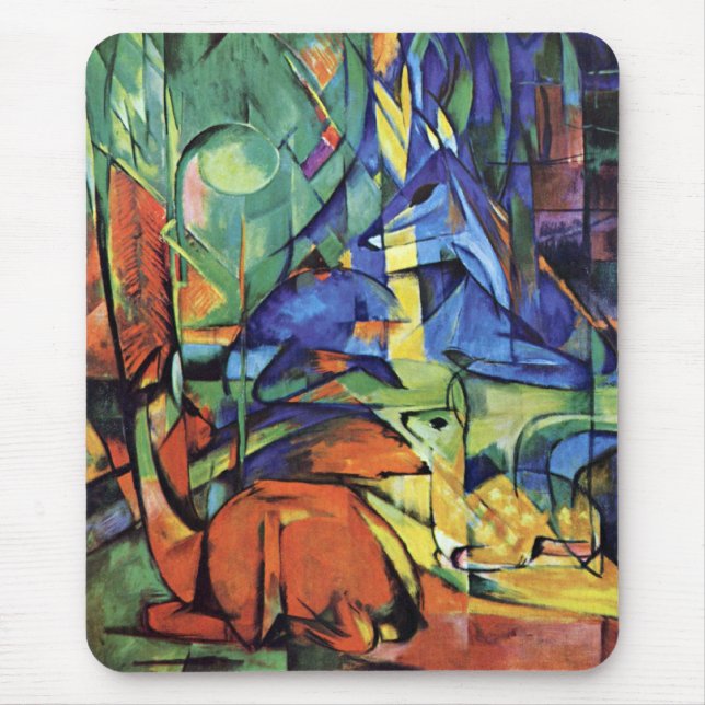Tapis De Souris Franz Marc - cerf commun dans la forêt (ii) (Devant)