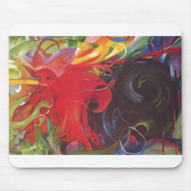 Tapis De Souris Franz Marc - le combat forme le rouge noir de 1914 (Devant)