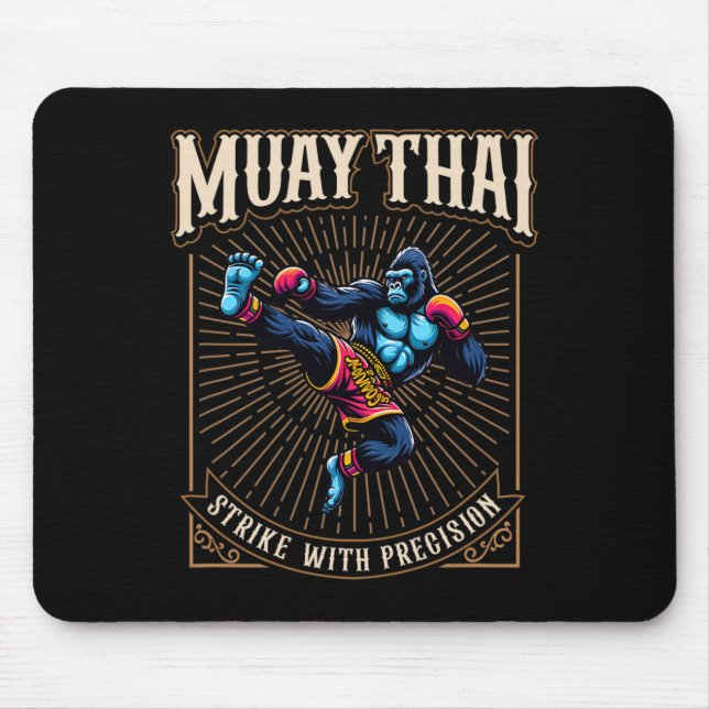 Tapis De Souris Frapper avec précision - Cool Muay Thai Gorilla Ki (Devant)