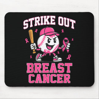 Tapis De Souris Frapper le cancer du sein Crème glacée au baseball
