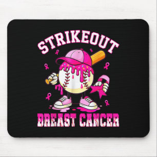 Tapis De Souris Frapper le cancer du sein Sensibilisation Baseball