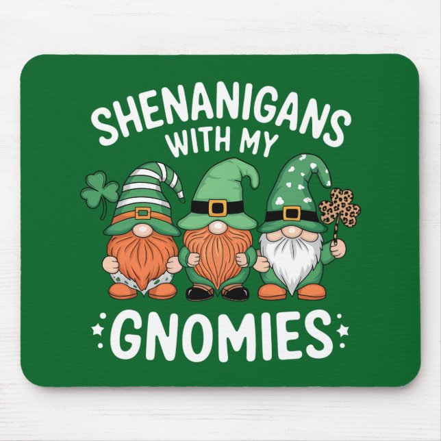 Tapis De Souris Fredonnements avec mes gnomes de la Saint-Patrick  (Devant)