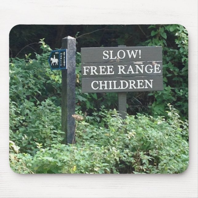 Tapis De Souris Free Range Children sign, fun (Devant)