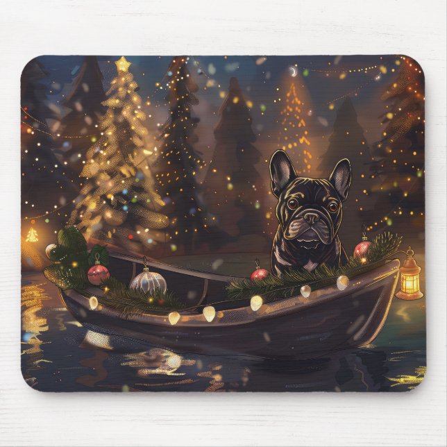 Tapis De Souris French Bulldog Christmas Festive Voyage (Devant)