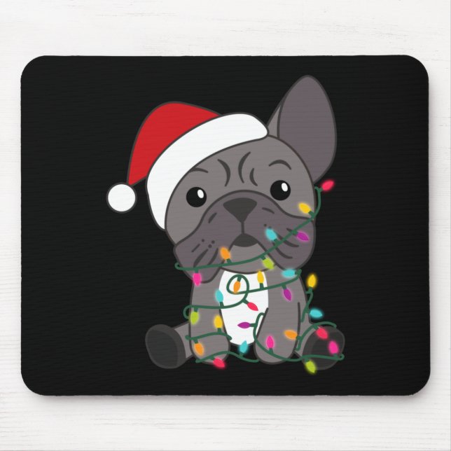 Tapis De Souris French Bulldog Christmas Snow Winter Animals  (Devant)