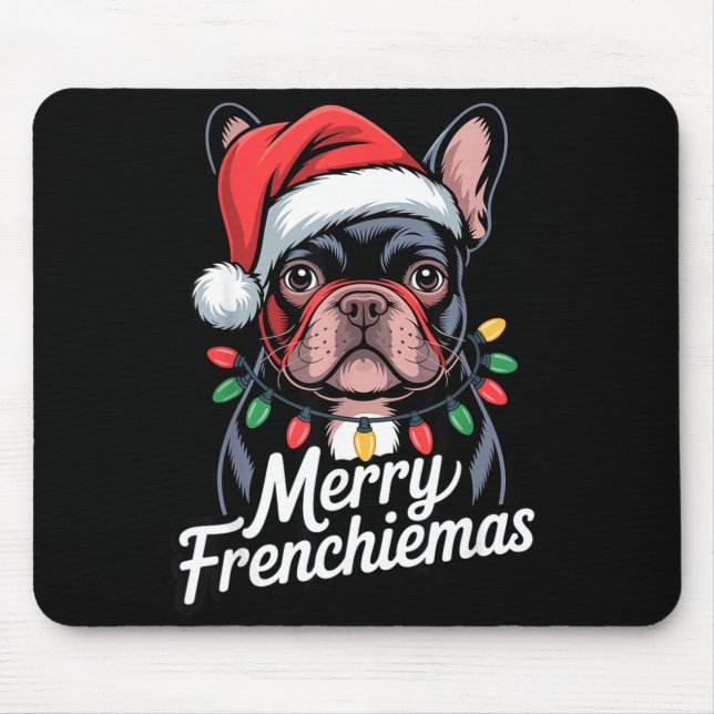 Tapis De Souris French Bulldog Merry Frenchiemas Santa Hat Christm (Devant)