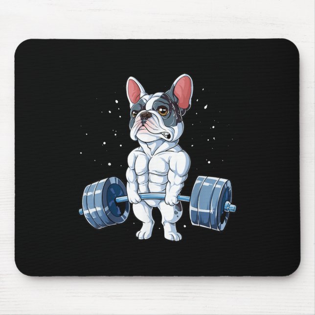 Tapis De Souris French Bulldog Poids Funny Deadlift Gym (Devant)
